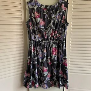 Gray and pink cotton flower dress
